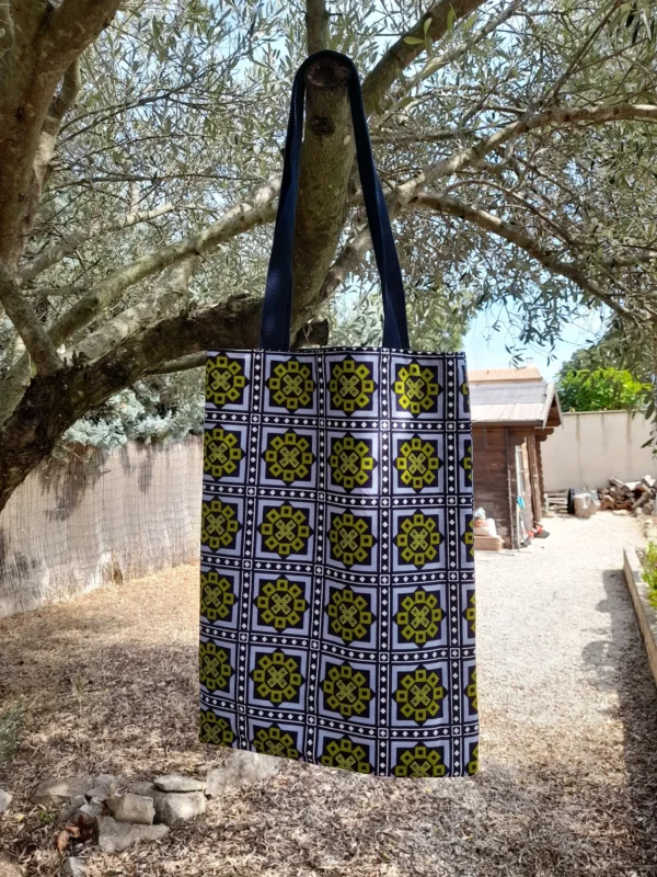 Tote Bag Réversible : L'Audacieux (Géométrique & Camouflage)