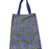 Tote bag réversible wax géométrique fuchsia vert et treillis Tote bag réversible wax géométrique fuchsia vert et treillis militaire recyclé fait main en France