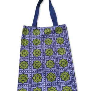 Tote bag réversible wax géométrique fuchsia vert et treillis Tote bag réversible wax géométrique fuchsia vert et treillis militaire recyclé fait main en France
