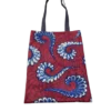 Tote bag réversible en wax et treillis militaire recyclé fait main en France, sac cabas unique