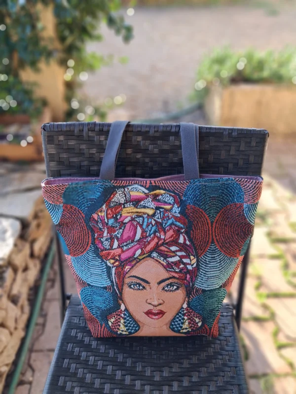Sac cabas africaine et patchwork 2 Grand sac cabas africaine et patchwork