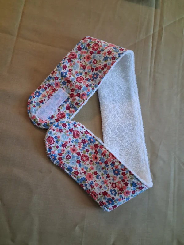 bandeau-soin-bambou-blanc-coton-fleurs-fait-main-France