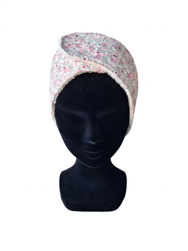 bandeau-soin-bambou-beige-coton-fleurs-fait-main-France