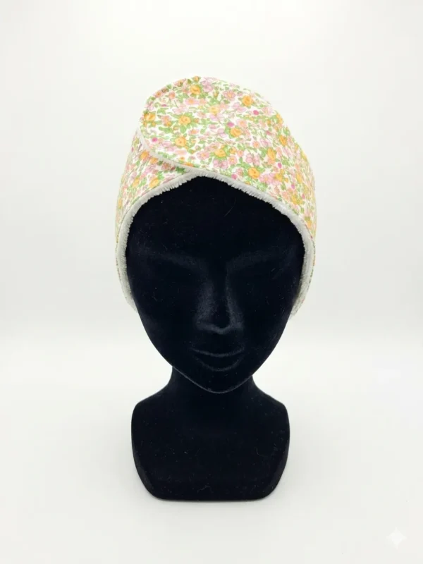 bandeau-soin-bambou-coton-fleurs-jaunes-fait-main-france